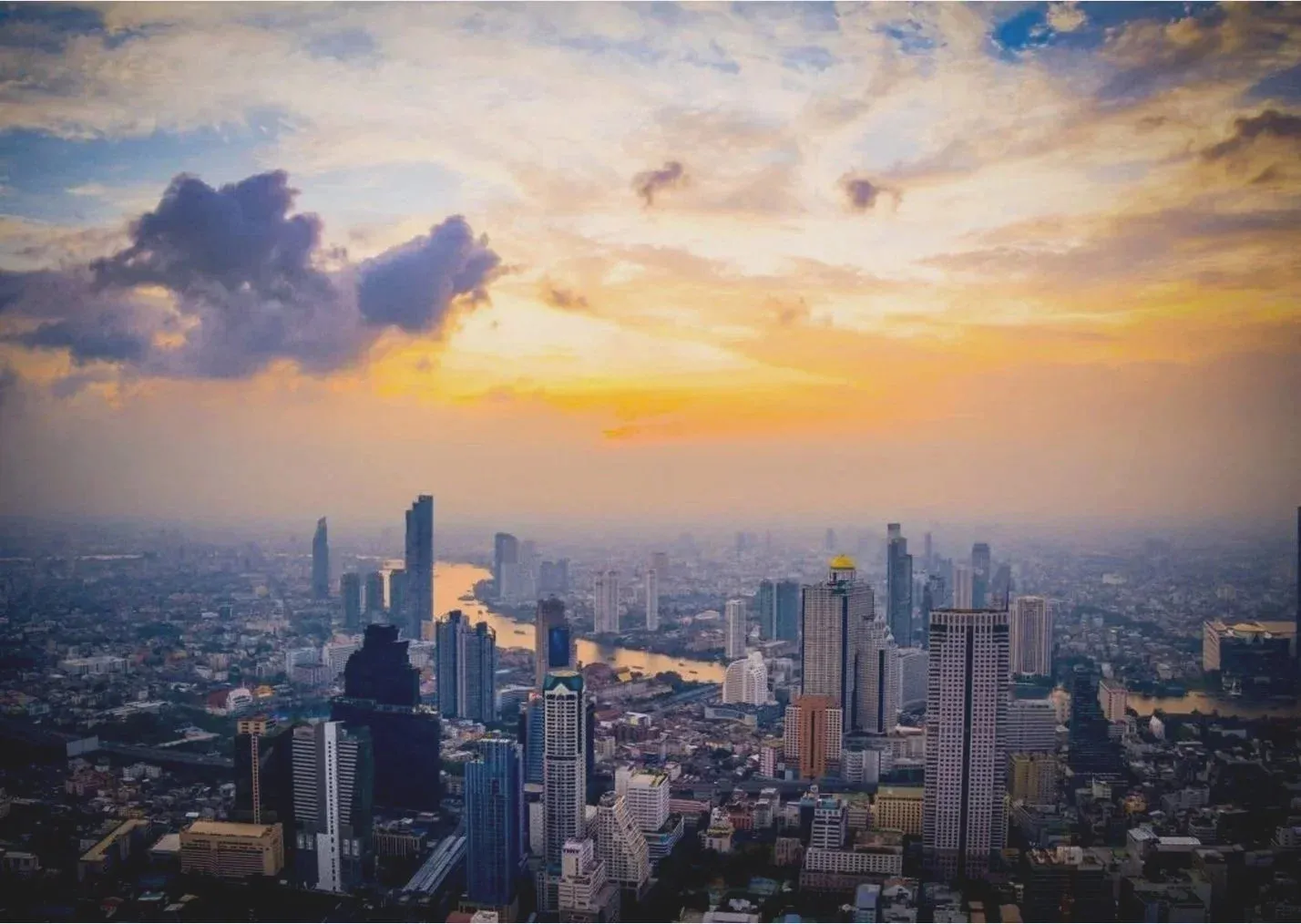Bangkok skyline at sunset